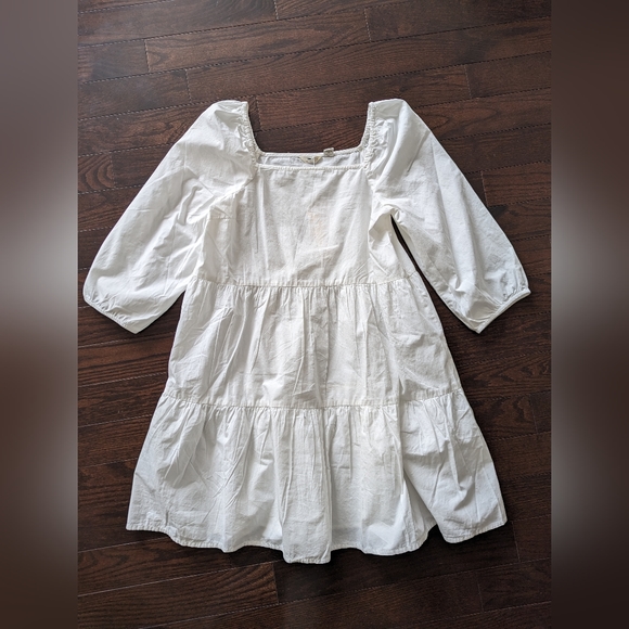 ONLY White Marylee Square neck babydoll tiered dress - Picture 7 of 9